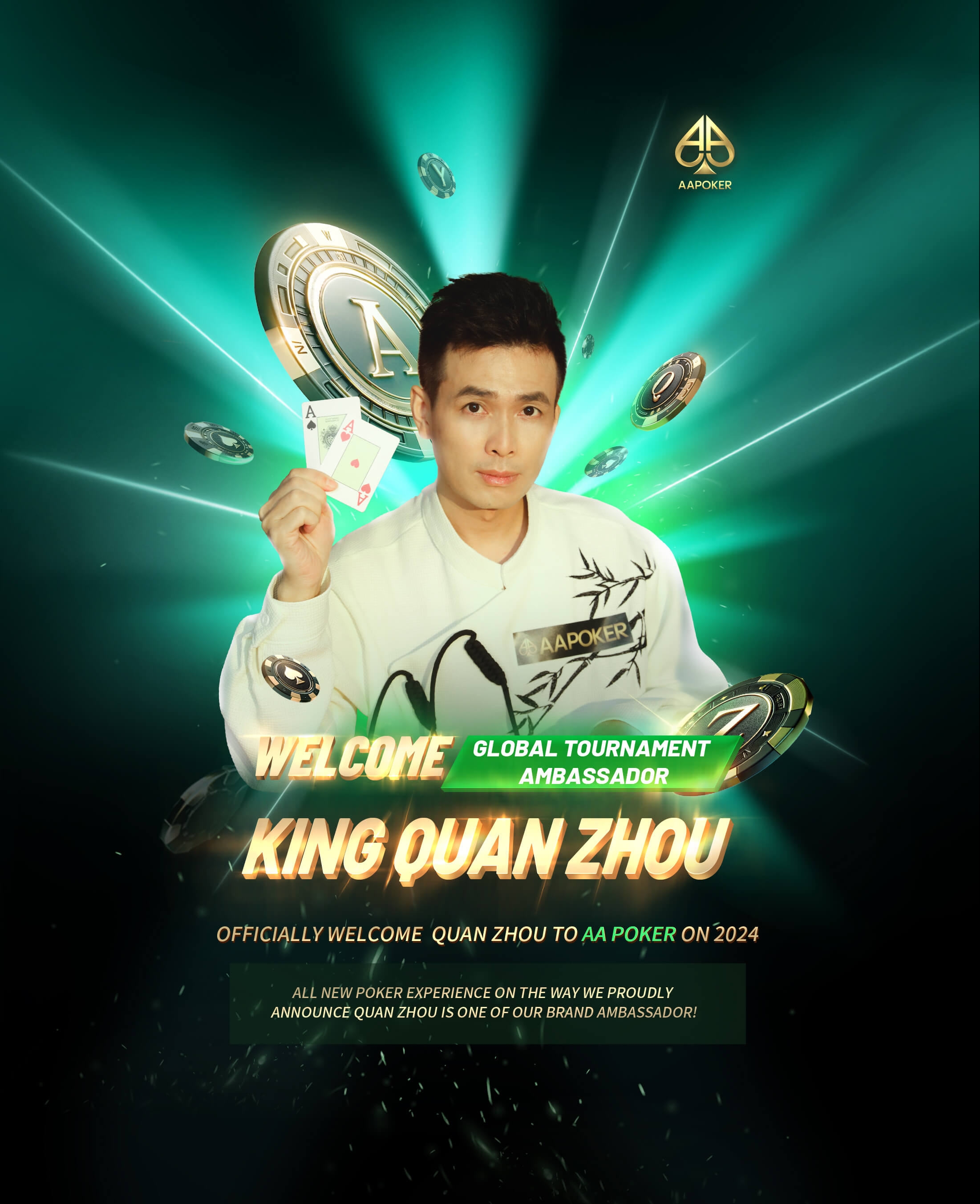 King Quan Zhou is Becoming AA POKER Global Tournament Ambassador