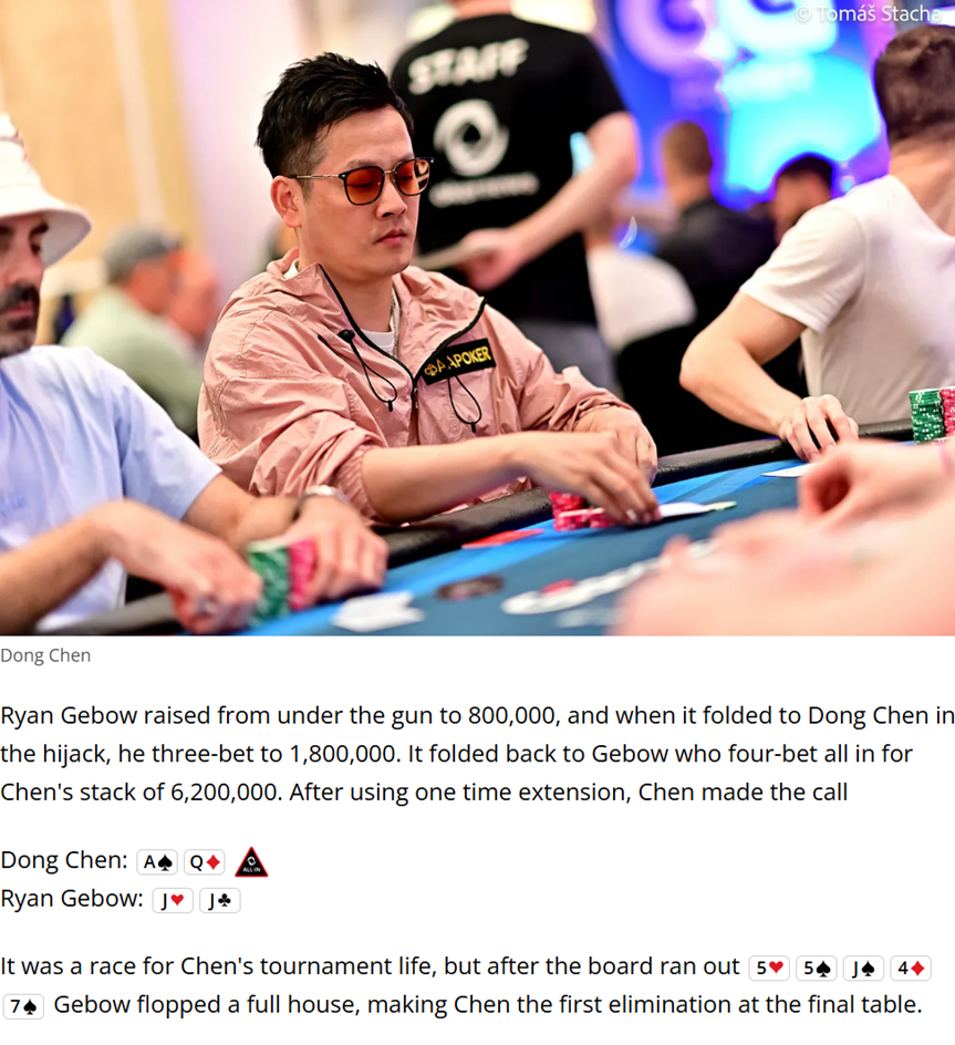 Dong Chen at WSOP Paradise Island