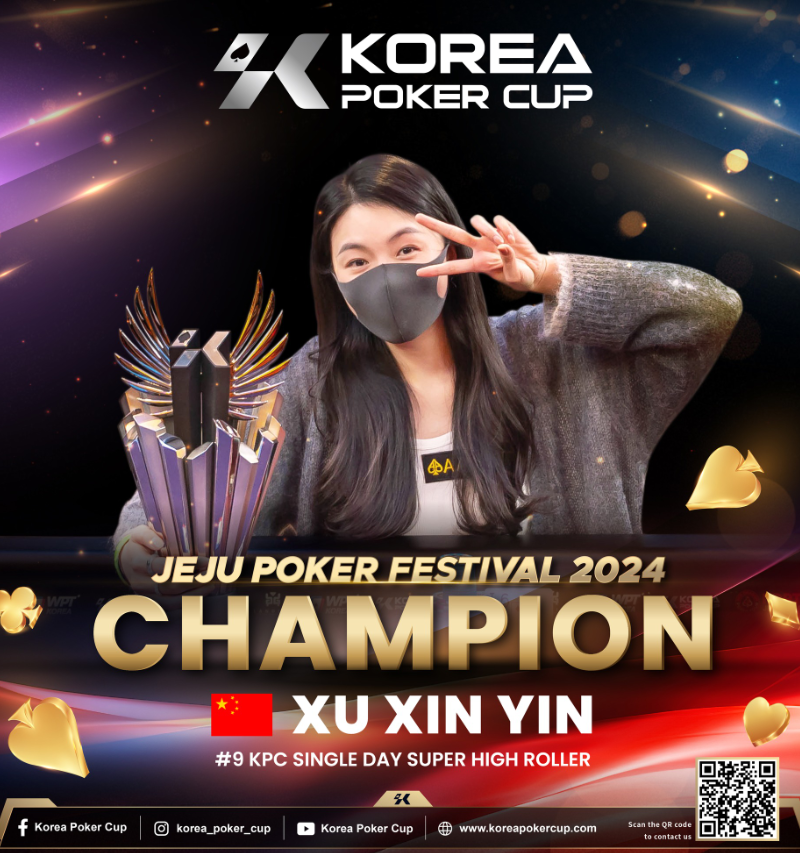 Congratulations XU XIN YIN from China to be the #3 Chip-Single Day Super High Roller---